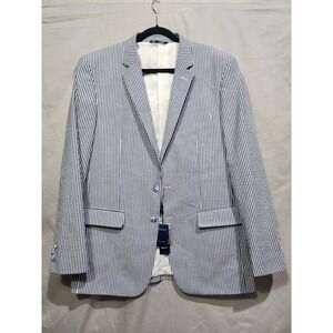 NWT‎ Afazzy New York Seersucker Preppy Pinstripe Sport Jacket Blazer 42L
